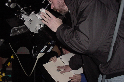 Visitor touches Orion Nebula