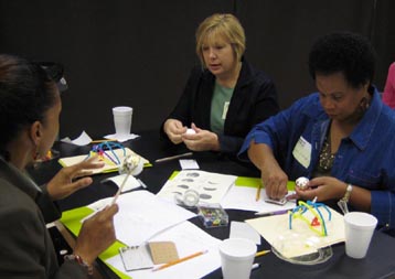 Teachers helping students