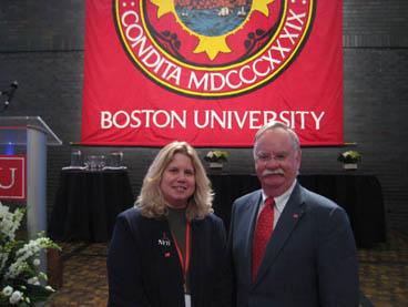 Noreen Grice and BU President Robert Brown