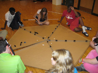 A Large Cardboard Geodesic Dome