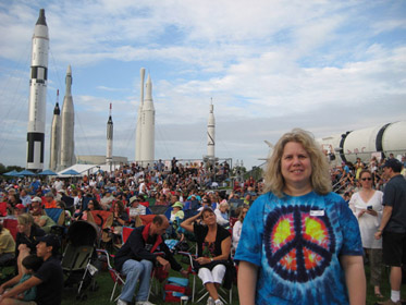 Noreen with others at the final launch of Atlantis