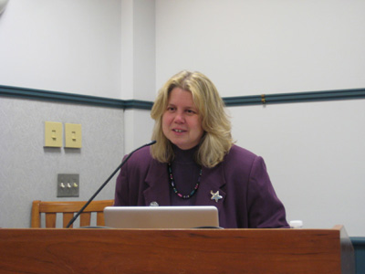 Noreen Talking in Glastonbury