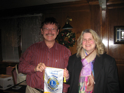 Noreen Receiving Lions Flag