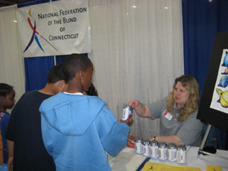 Noreen and visitors in accessible astronomy