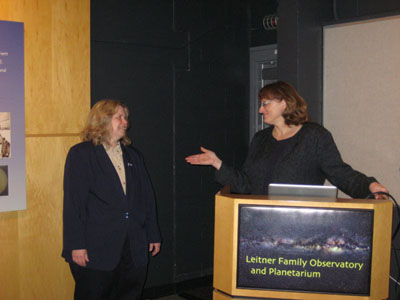 Meg introducing Noreen at Yale